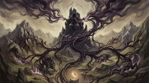 A visualization of Morgoth\'s Ring doctrine - the Dark Lord dispersing his essence into the physical world itself. Unlike Sauron who will concentrate power in a single ring, Morgoth pours his being…
