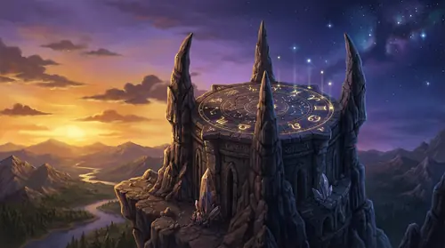 Orthanc at the boundary between day and night, the tower\'s four pinnacles rising like teeth (Mount Fang) against a sky where stars are just appearing (Cunning Mind). The dual nature of the name is…