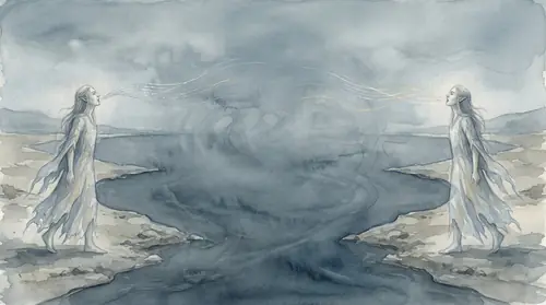 Two ghostly Elven singers walk parallel shorelines that never meet. On one shore, Maglor; on the other, Daeron of Doriath, the only singer ranked above him. Both wander in eternal exile, both sing to…