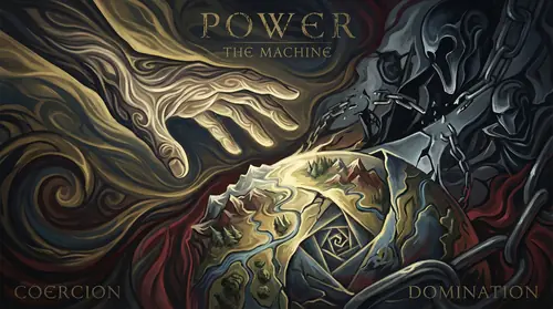 An abstract representation of "the Machine" - not gears and engines, but the concept of power that bypasses natural constraints. A hand reaches out, and the world bends to its will without…
