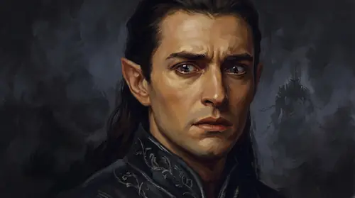 Close-up of Sauron\'s face in his fair form, and the expression is genuinely complex -- not simple deception but real fear, real regret, a crack in the edifice of pride through which something almost…