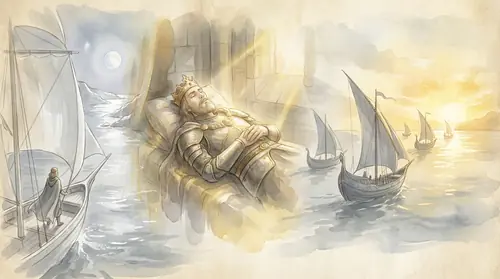 Multiple departures layered together - Frodo sailing to the Undying Lands, Aragorn lying in peaceful death, the Elves\' grey ships heading west. All these endings that are not endings, all these…