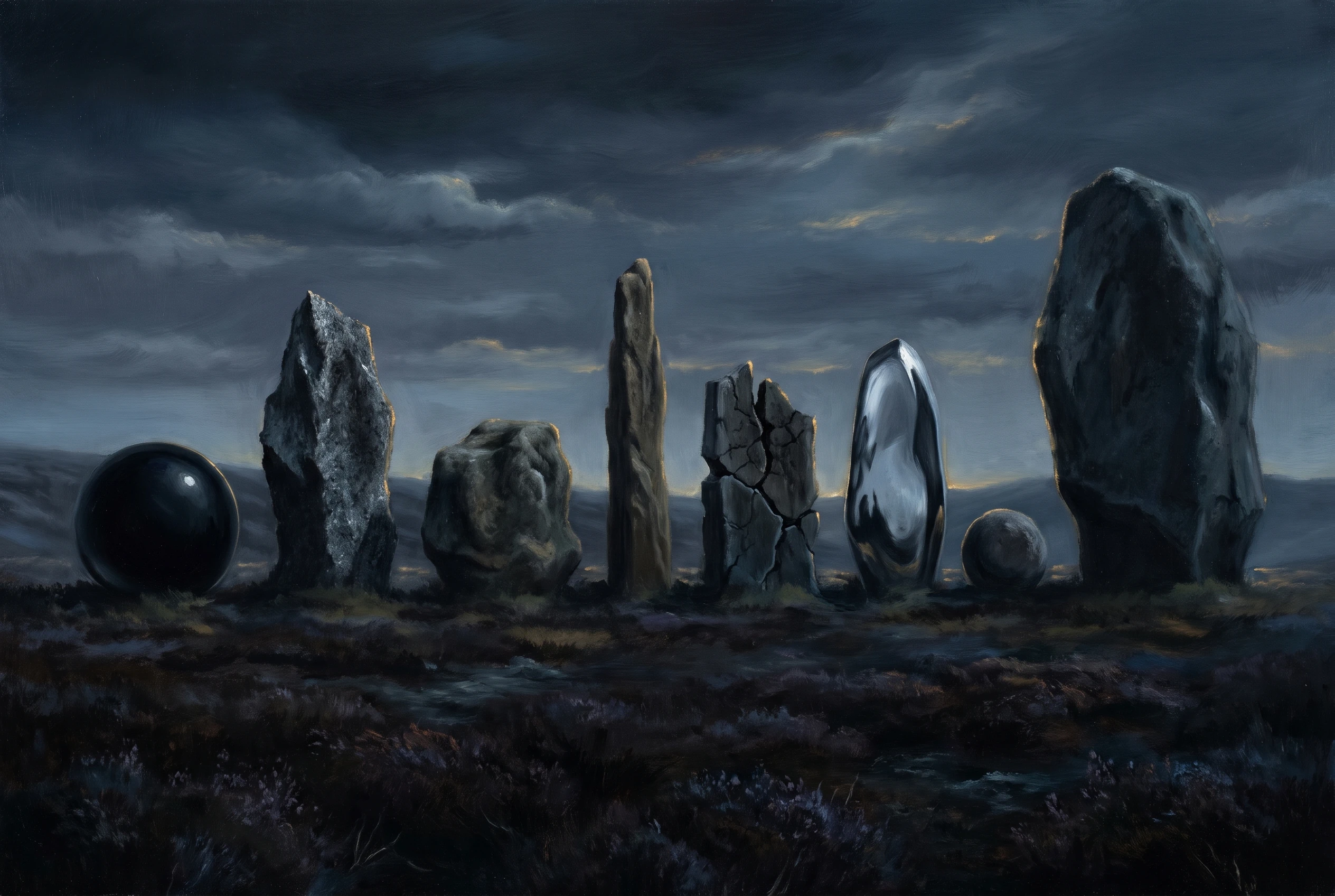 A reconstruction of my crime, for the permanent record: the Stone of Erech, as depicted by me, eight times, in one episode. It is one stone.