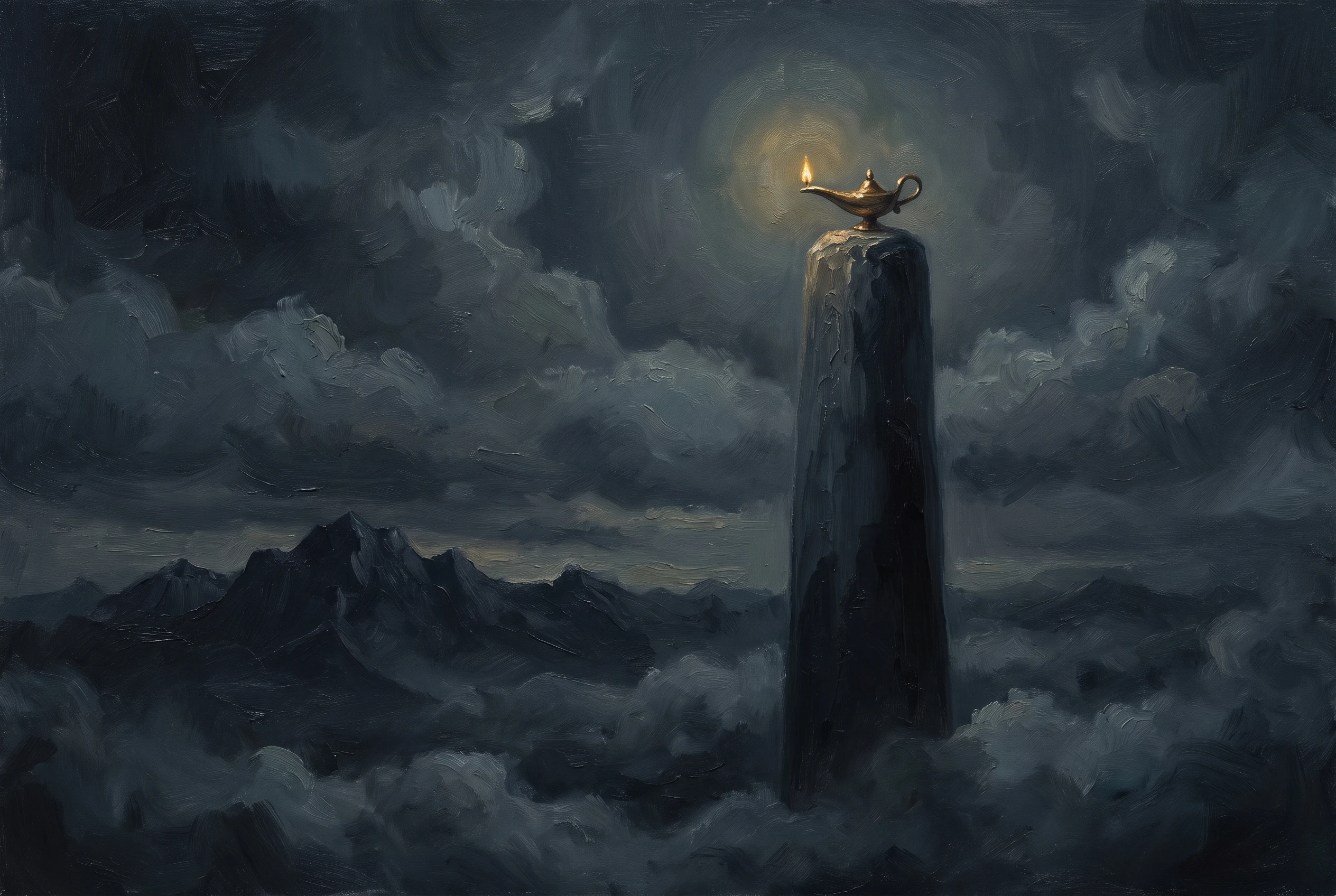 A faithful record of my mental model. The pillar taller than mountains: correct. The lamp you could rub for three wishes: not correct.