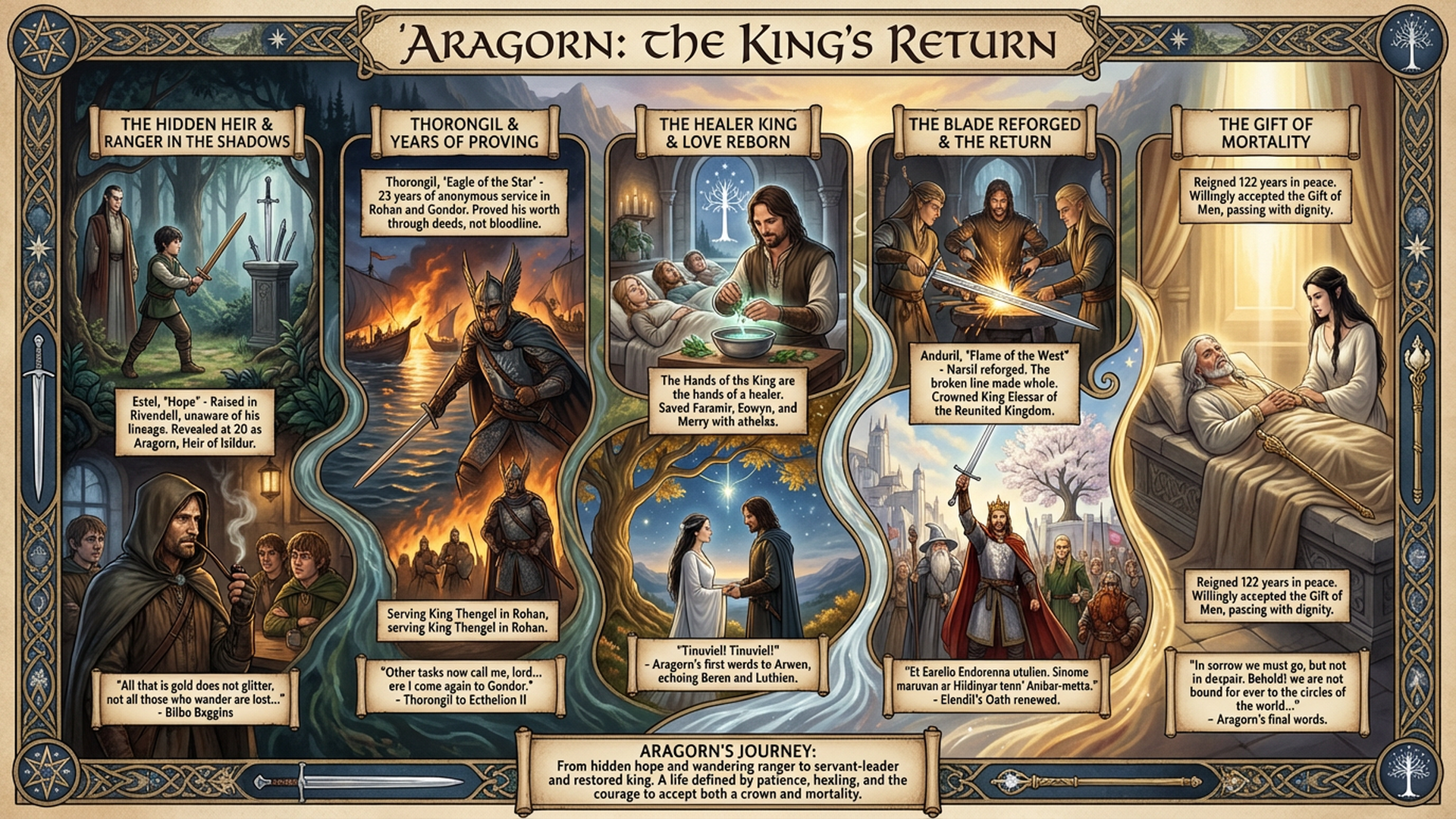 Aragorn: 67 Years a Nameless Ranger | Tolkien's True King Explained Infographic