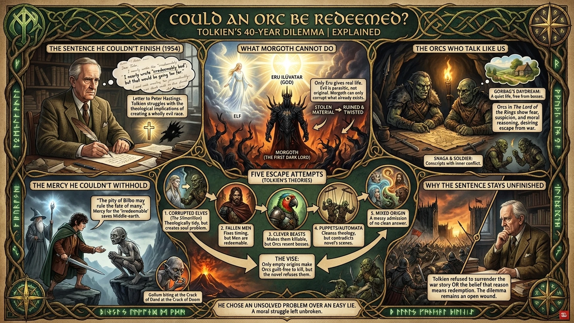 Orcs: Tolkien Couldn't Decide If They Had Souls | Tolkien Lore Explained Infographic