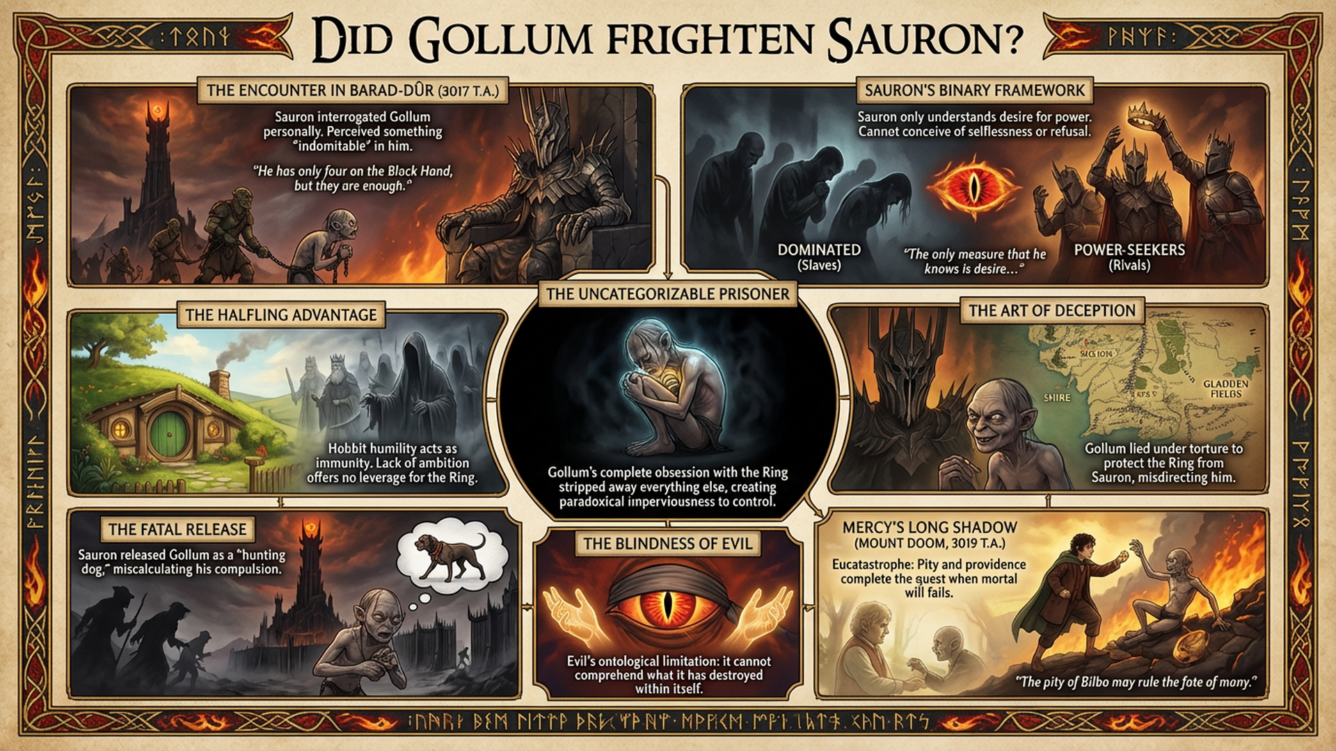Did Gollum Frighten Sauron? Infographic