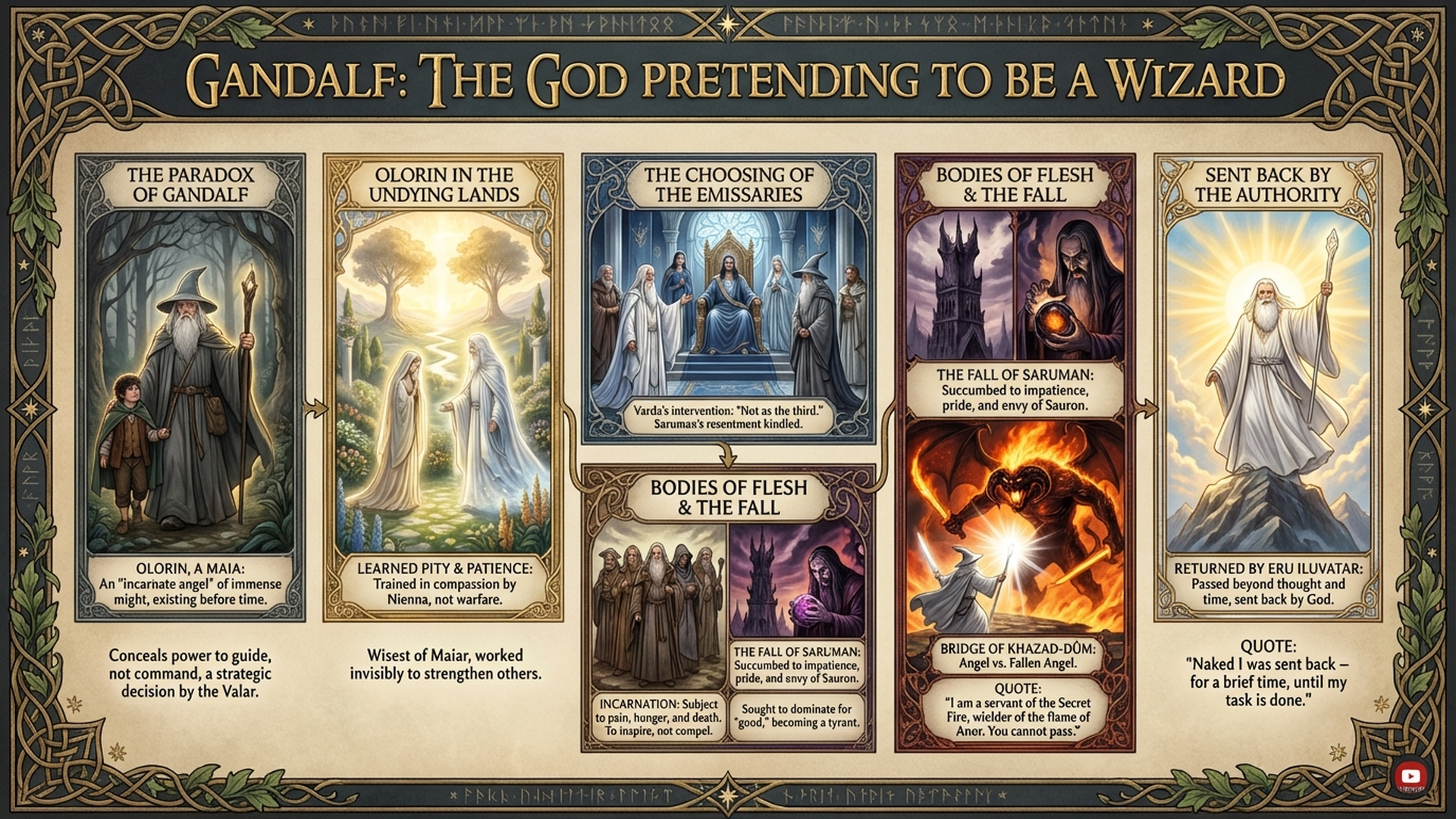 Gandalf: The God Who Chose Weakness | Tolkien's Deepest Mystery Explained Infographic