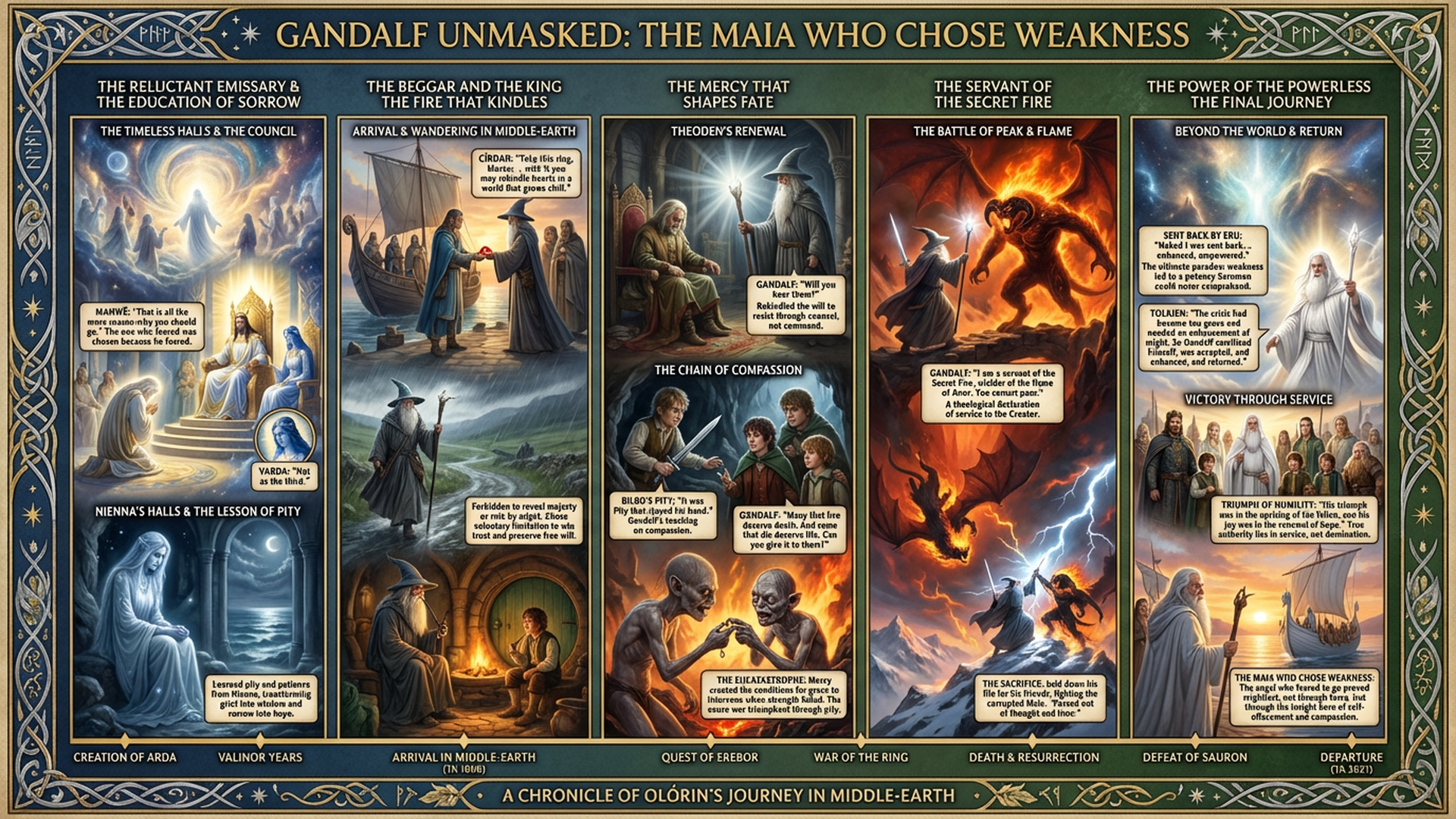 Gandalf: The Maia Who Feared His Mission | Tolkien Explained Infographic