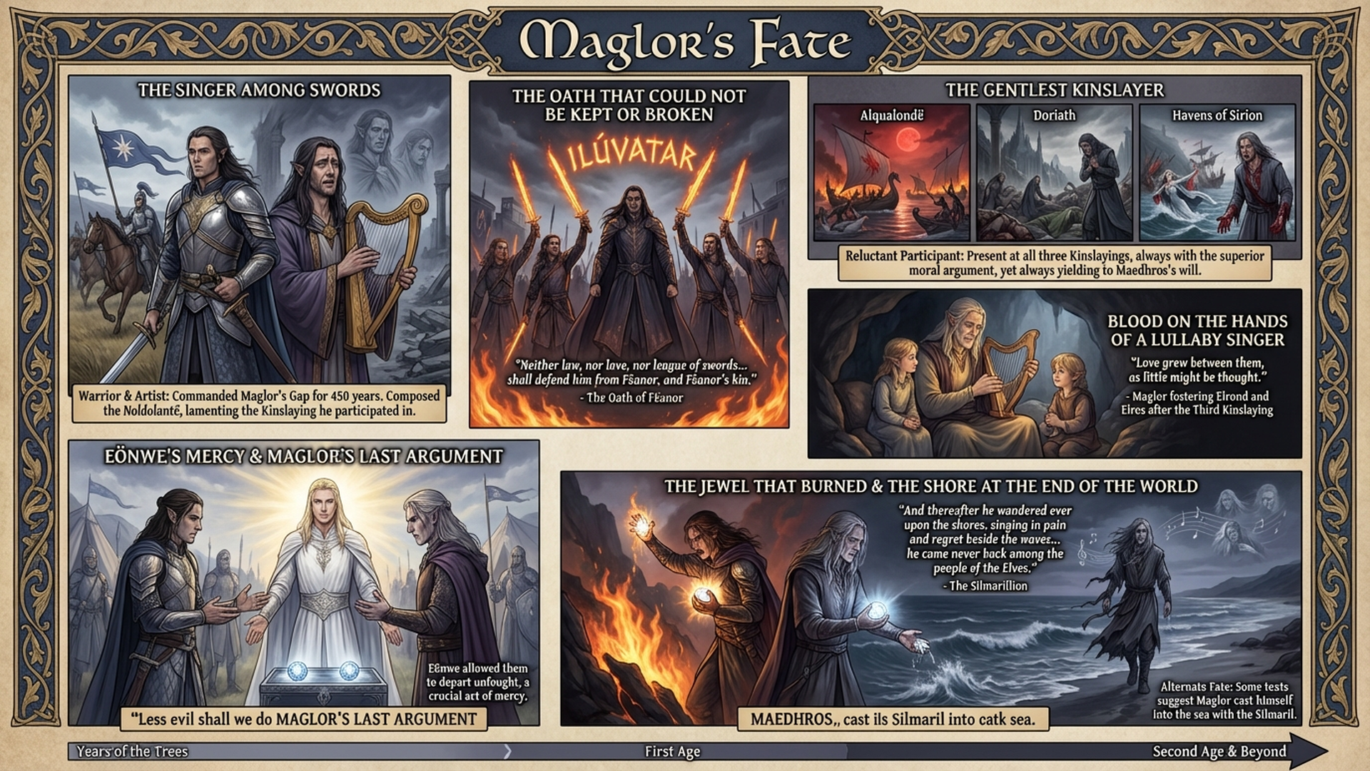 Maglor: The Elf Who Sang His Own Damnation | Silmarillion Explained Infographic