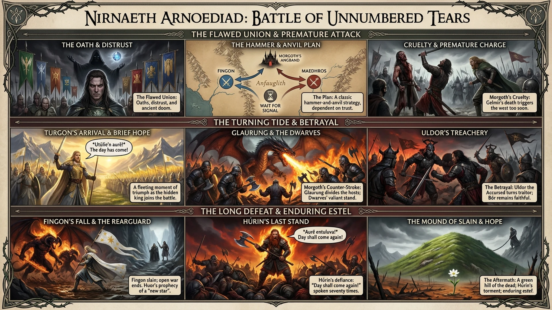 Nirnaeth Arnoediad: Morgoth's Greatest Victory | Tolkien Explained Infographic