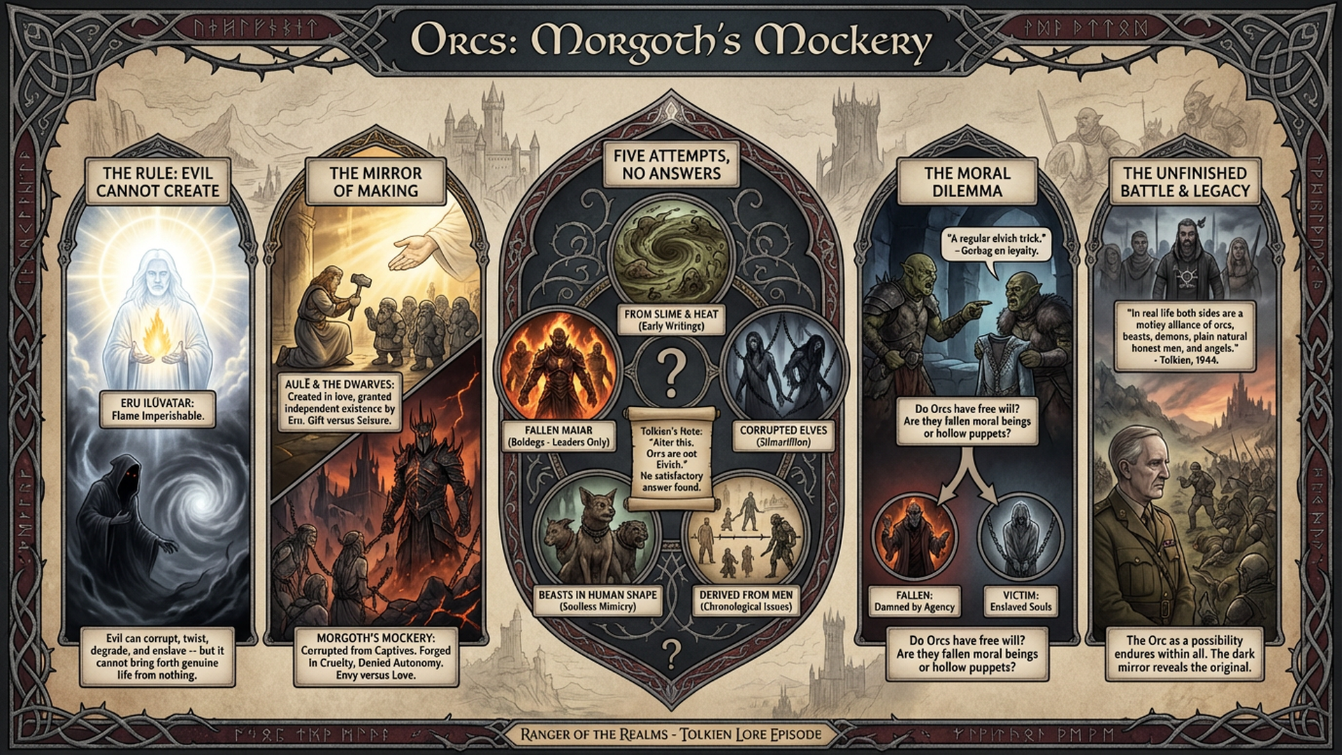 Orcs: The Problem Tolkien Never Solved | Silmarillion Explained Infographic