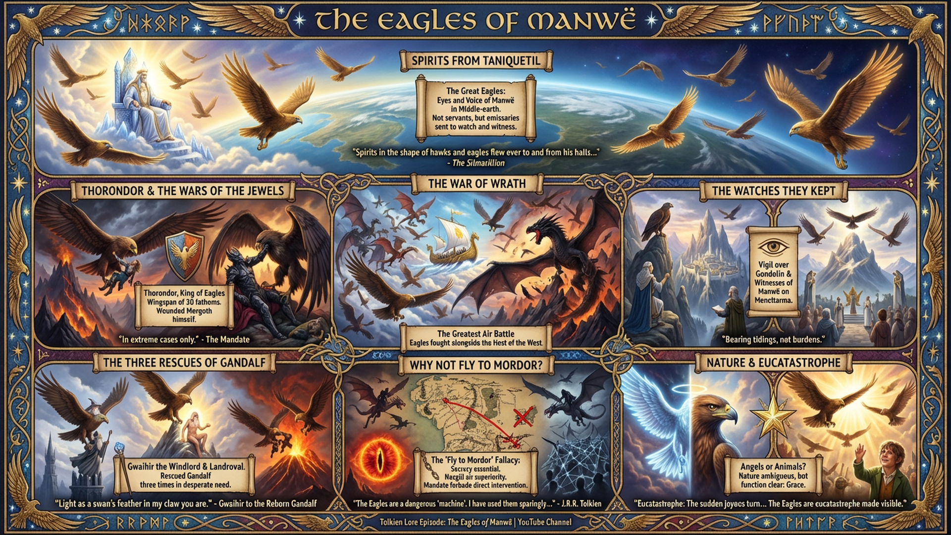 The Eagles of Manwe: Why They Couldn't Fly the Ring | Tolkien Lore Explained Infographic
