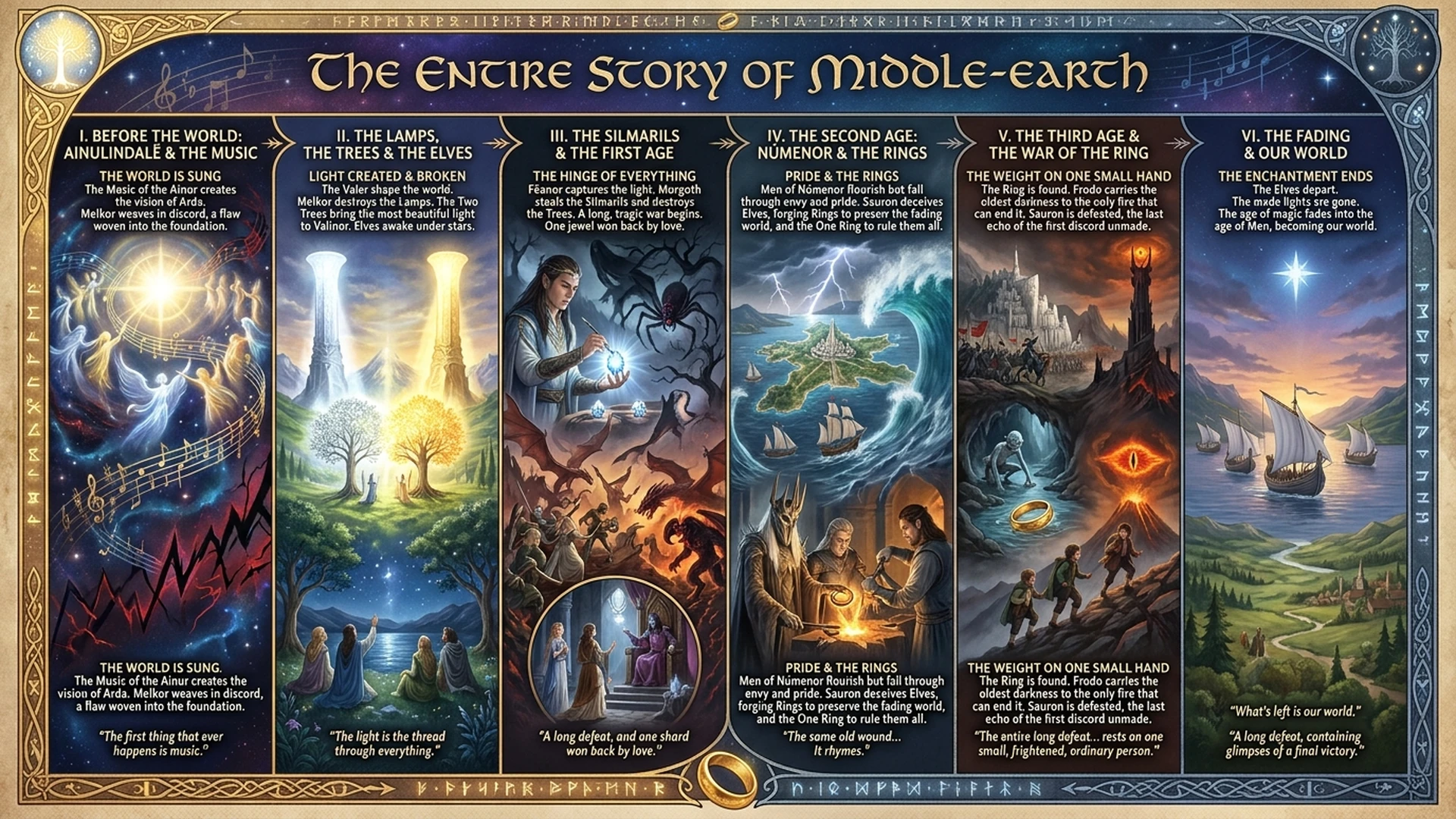 A Brief History of Middle-earth: What Happened Before The Ring? Infographic