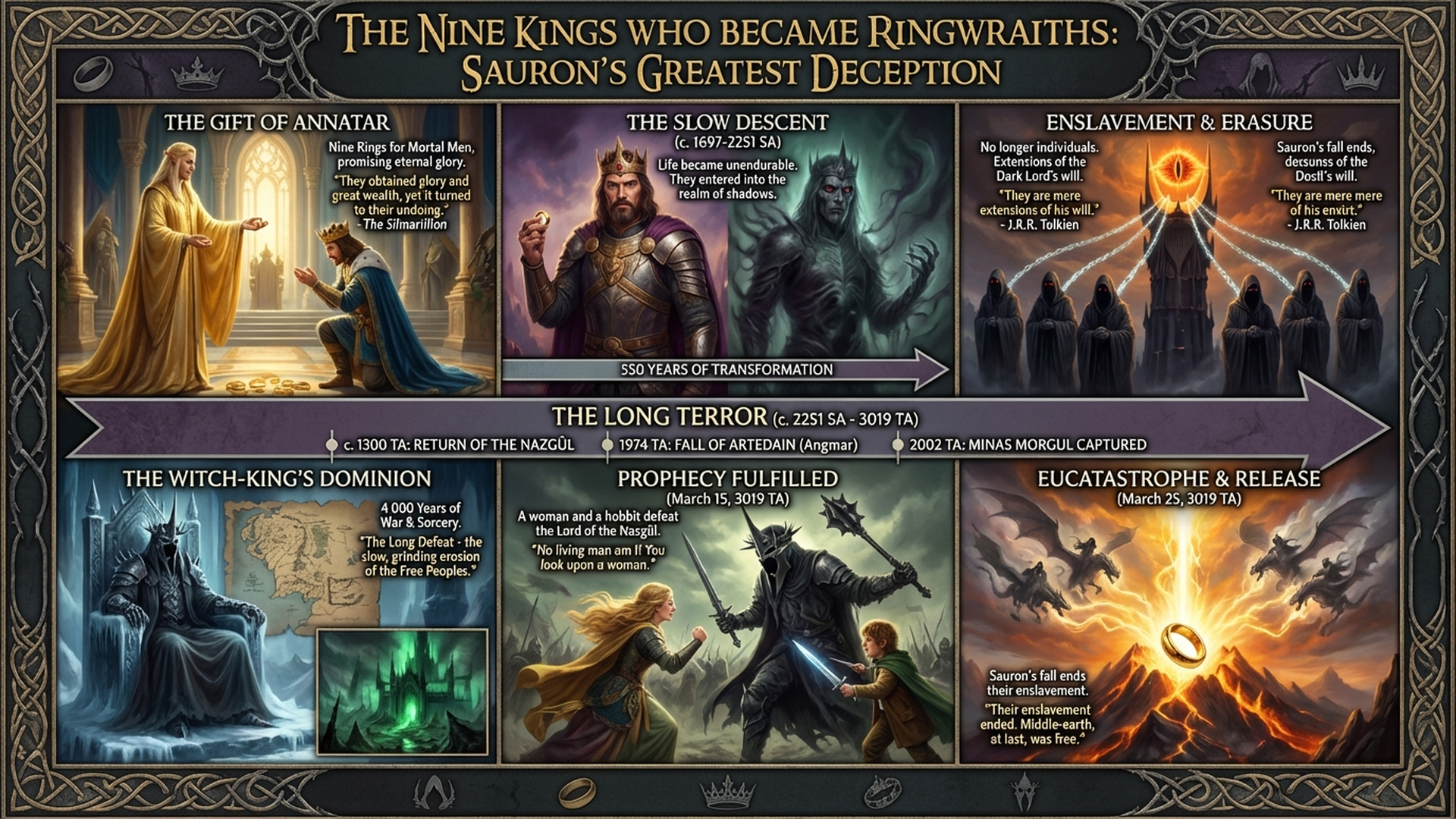 The Nine Ringwraiths: How Kings Fell to Sauron | Silmarillion Infographic