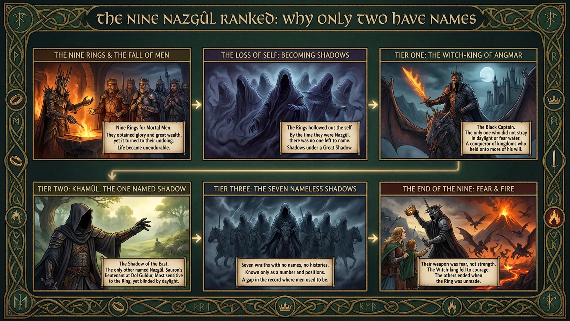 Who Were the Nine Ringwraiths? | Only One Nazgûl Has a Name Infographic