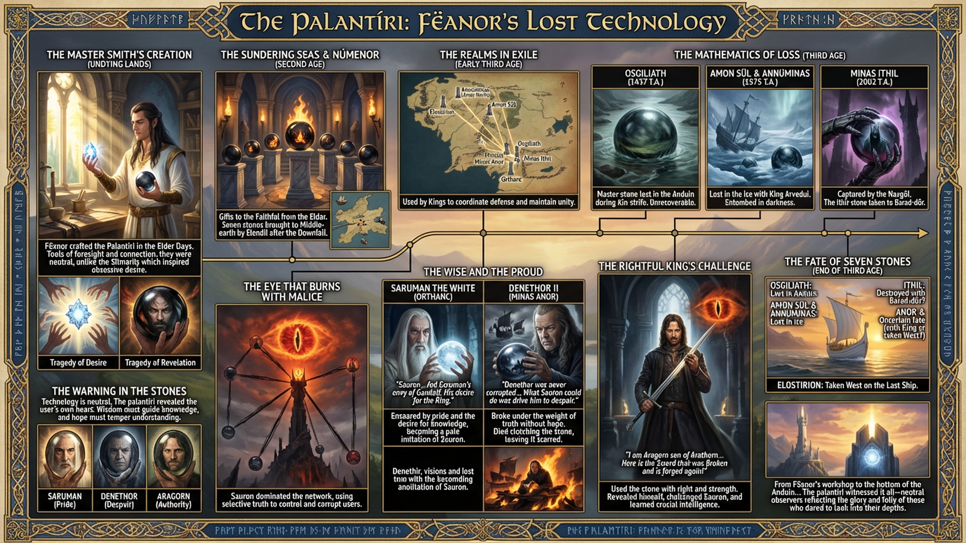 The Palantíri: Fëanor's Lost Technology Infographic