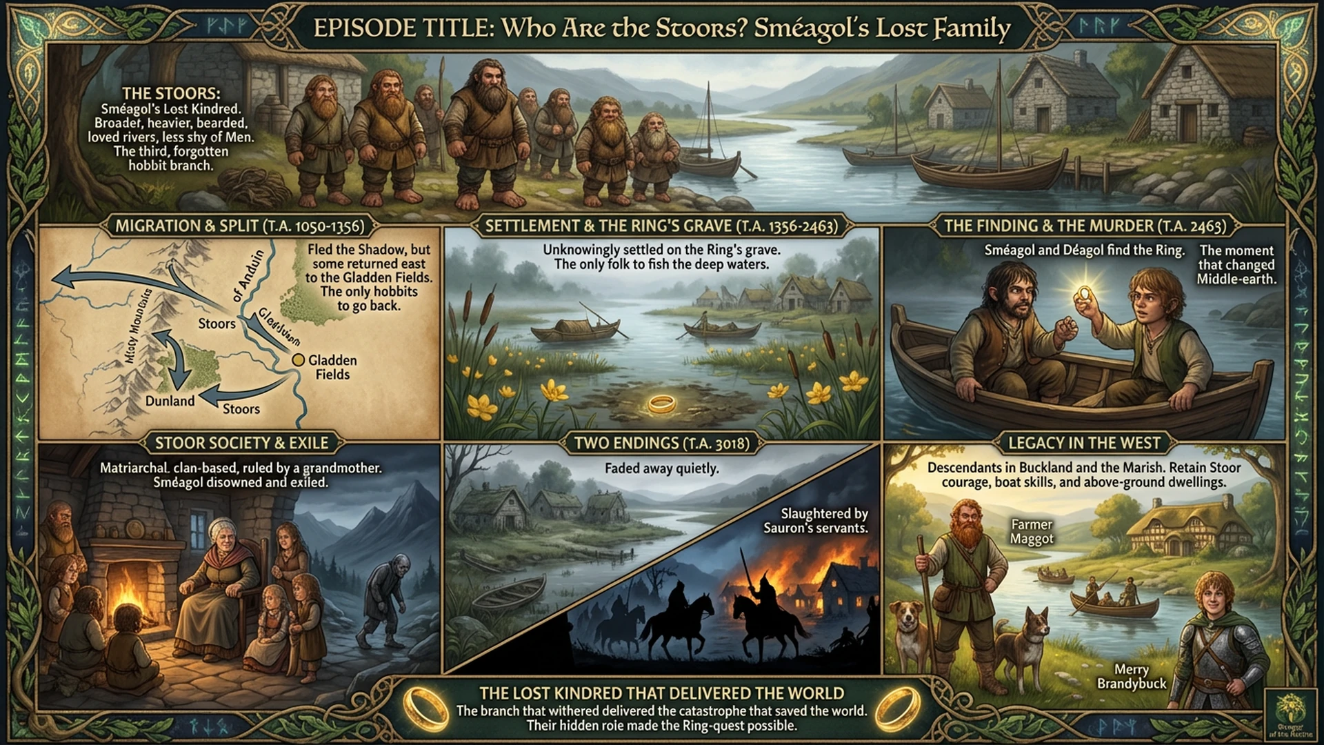 The Stoors: Gollum's Forgotten Hobbit Family | Tolkien Explained Infographic