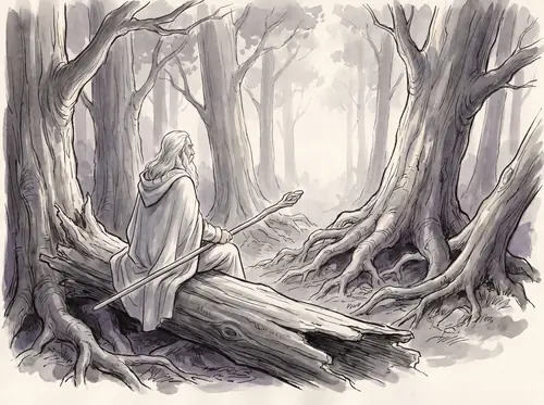 Gandalf in Fangorn.