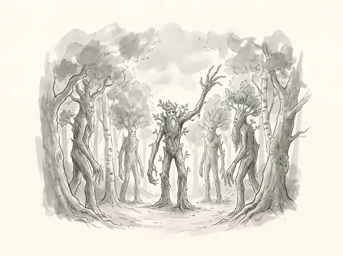 Entmoot begins in Derndingle; the Ents debate Saruman.