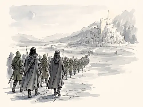 Faramir leaves Minas Tirith on an errand to Ithilien.