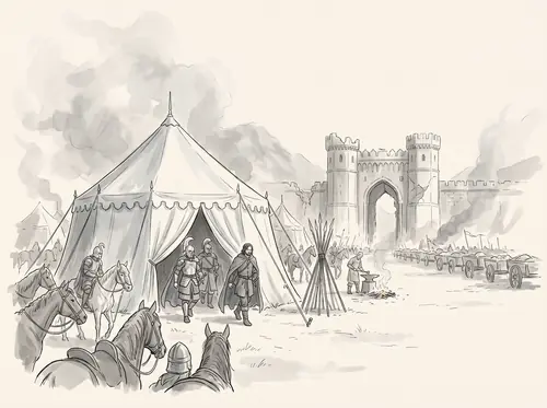 Debate of the commanders in Aragorn's tent: they resolve to march on the Morannon to draw Sauron's Eye from Frodo.
