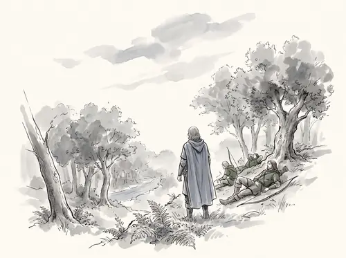 Faramir and his Rangers in Ithilien.