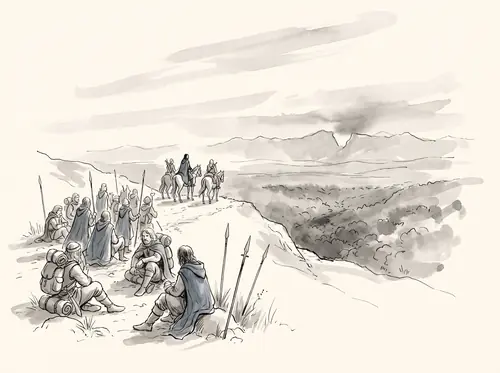Marching north through Ithilien.