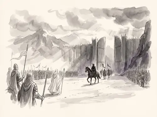 Gandalf refuses the Mouth of Sauron's terms; after the Downfall Gwaihir bears him to Mount Doom to rescue Frodo and Sam.