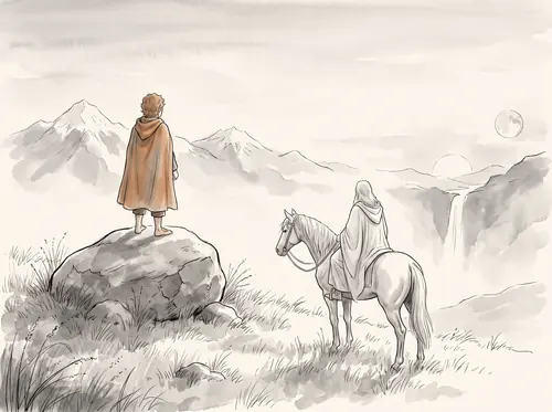 Riding east across Rohan with Gandalf.