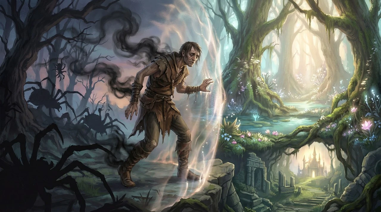 Beren at the edge of an enchanted wood