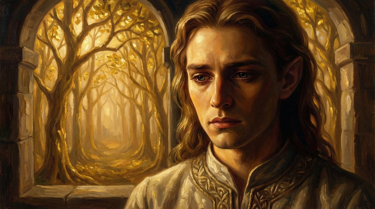 An elf of Lothlorien in the golden wood